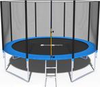Stevige fitness trampoline 374 cm - Tot 150 kg - Met veil..., Kinderen en Baby's, Ophalen of Verzenden, Nieuw