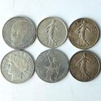 Frankrijk. Lot of 6 silver coins (5 Francs & 100 Francs)