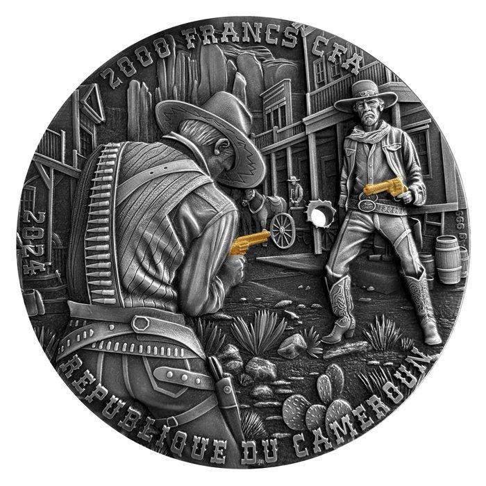Cameroun. 2000 Francs 2024 Cowboy Duel 2 oz, Timbres & Monnaies, Monnaies | Europe | Monnaies non-euro