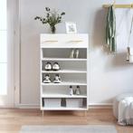 vidaXL Schoenenkast 60x35x105 cm bewerkt hout wit, Huis en Inrichting, Kasten | Overige, Verzenden, Nieuw