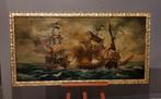 Franse school (XX) - Grande battaglia navale antica - XL, Antiek en Kunst