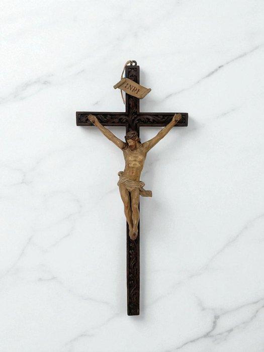 Crucifix - Hout - 1800-1850 - Groot kruisbeeld in, Antiek en Kunst, Kunst | Niet-Westerse kunst