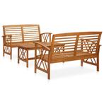 vidaXL Salon de jardin 3 pcs Bois dacacia solide, Jardin & Terrasse, Verzenden, Neuf, Salons de jardin