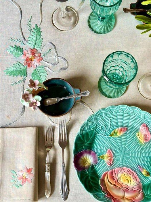 100% linnen tafelkleed voor twaalf gasten, 24 servetten,, Antiek en Kunst, Antiek | Tapijten, Tafelkleden en Textiel