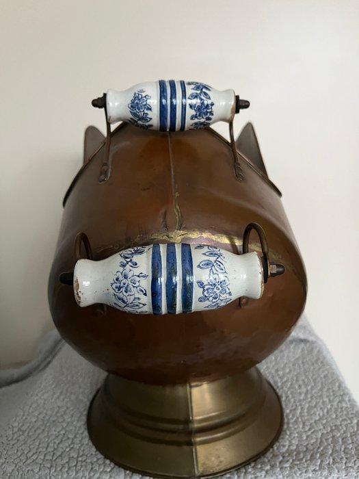 Emmer - Koper - Vintage kolenemmer koper, Antiquités & Art, Curiosités & Brocante