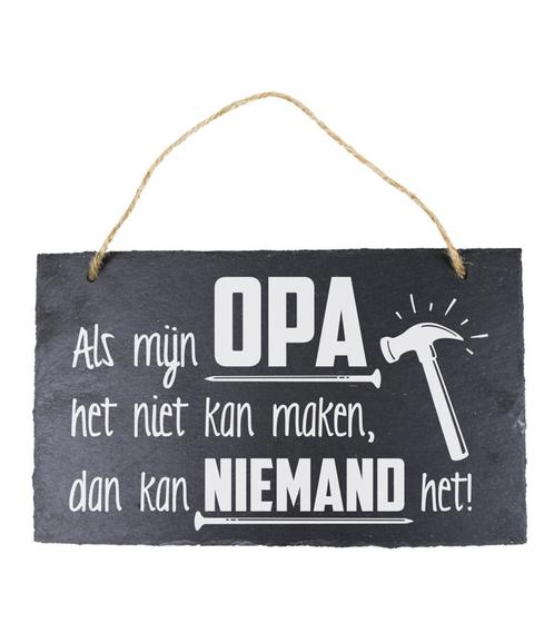 Leisteen Bordje Mijn Opa 25cm, Hobby en Vrije tijd, Feestartikelen, Nieuw, Verzenden