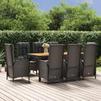 vidaXL 9-delige Tuinset poly rattan zwart, Tuin en Terras, Tuinsets en Loungesets, Verzenden, Nieuw, Tuinset