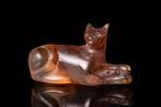 Oud-Egyptisch Stenen kattenamulet  (Zonder Minimumprijs)