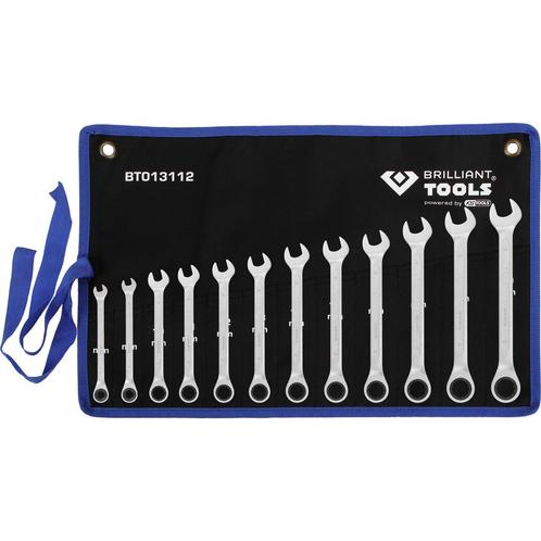 Brilliant Tools Ringratel-Steeksleutelset 8-19mm 12-delig, Auto diversen, Autogereedschap, Nieuw, Verzenden