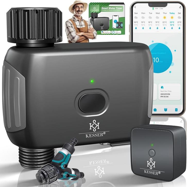 KESSER® Irrigatiebesturing met App - Irrigatiesysteem - Grij, Doe-het-zelf en Bouw, Gereedschap | Overige machines, Verzenden
