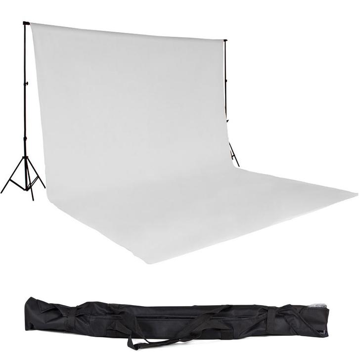 tectake Achtergrondsysteem complete set 3x6m met tas - wit, Audio, Tv en Foto, Fotografie | Fotostudio en Toebehoren, Verzenden