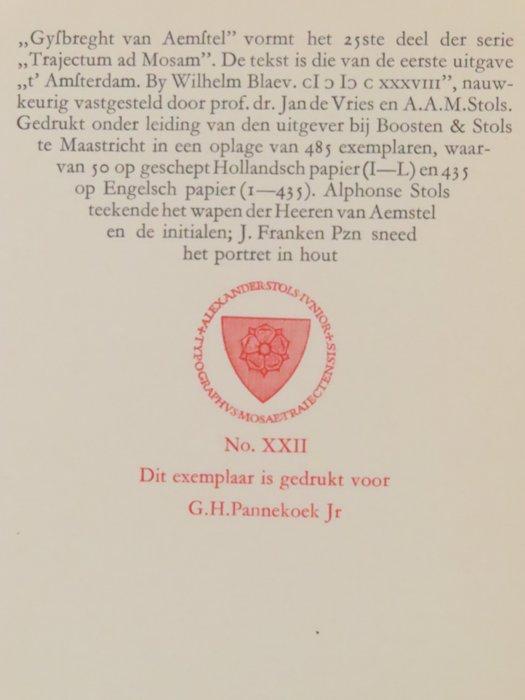 [A.A.M. Stols] Vondel, Boutens, e.a. - De Sonnetten van, Antiquités & Art, Antiquités | Livres & Manuscrits