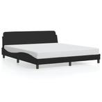 vidaXL Cadre de lit avec tête de lit Noir 180x200 cm, Verzenden