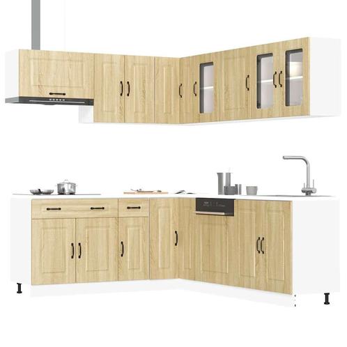 vidaXL 11-delige Keukenkastenset Kalmar bewerkt hout sonoma, Huis en Inrichting, Kasten | Overige, Nieuw, Verzenden