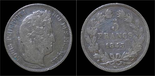 France Louis Philippe I 5 francs 1843w zilver, Postzegels en Munten, Munten | Europa | Niet-Euromunten, België, Verzenden