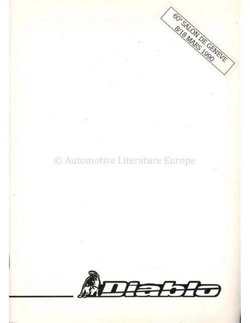 1990 LAMBORGHINI DIABLO PERSMAP GENEVE, Livres, Autos | Brochures & Magazines