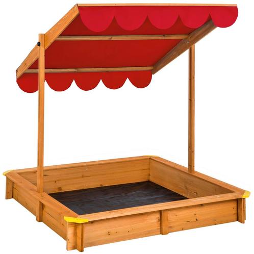 Zandbak Emilia met verstelbaar dak - rood, Enfants & Bébés, Jouets | Extérieur | Bacs à sable, Envoi