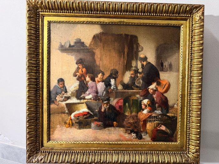 Luigi Serena (1855–1911) - The Pastime, Antiek en Kunst, Kunst | Schilderijen | Klassiek