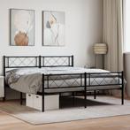 vidaXL Bedframe met voetbord zonder matras metaal zwart, Huis en Inrichting, Slaapkamer | Bedden, Verzenden, Nieuw