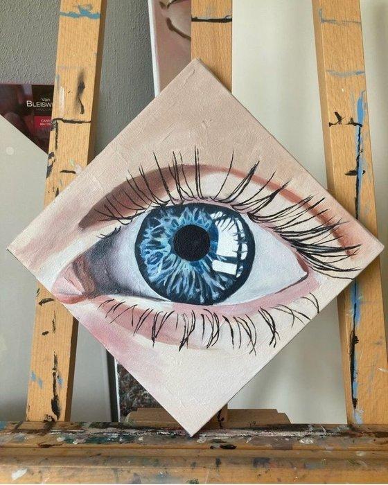 Jenna Cambier - Macro eye, Antiek en Kunst, Kunst | Schilderijen | Modern