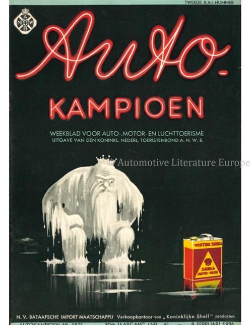 1936 AUTOKAMPIOEN MAGAZINE 06 NEDERLANDS, Livres, Autos | Brochures & Magazines, Enlèvement ou Envoi