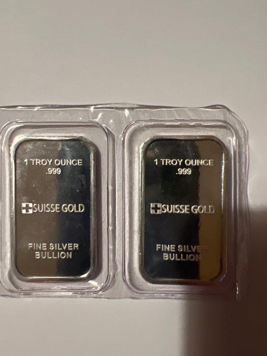 5 Troy Ounce - Zilver .999 - Suisse Gold - Verzegeld (Zonder, Postzegels en Munten, Edelmetalen en Baren