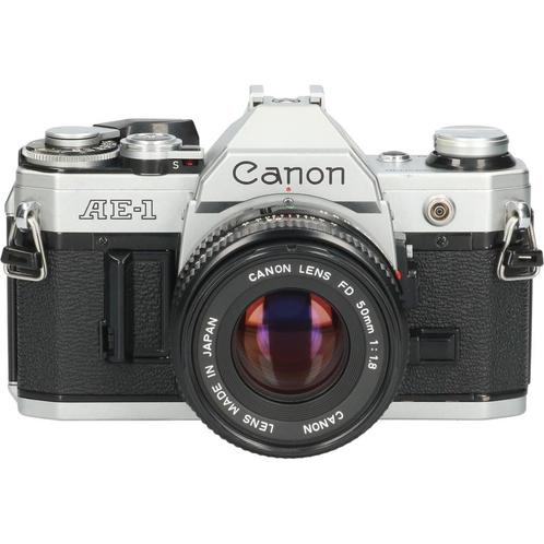 Tweedehands Canon AE-1 + Canon New FD 50mm f/1.8 CM3198, Audio, Tv en Foto, Overige Audio, Tv en Foto, Gebruikt, Ophalen of Verzenden