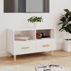 vidaXL Tv-meubel 80x36x50 cm bewerkt hout hoogglans wit, Huis en Inrichting, Kasten |Televisiemeubels, Verzenden, Nieuw