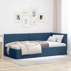 vidaXL Hoek Bed Frame met hoofdeinde Blauw 80 x 200 cm Stof, Huis en Inrichting, Verzenden, Nieuw