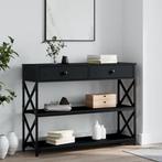 vidaXL Wandtafel 100x28x75 cm bewerkt hout zwart, Huis en Inrichting, Tafels | Bijzettafels, Verzenden, Nieuw