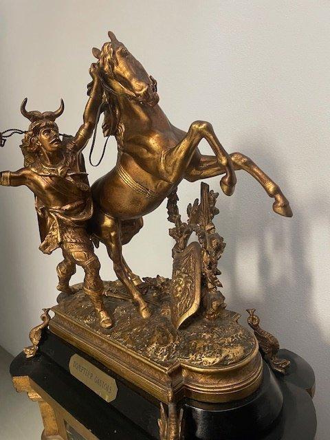 Beeld, Dompteur Gaulois - 157 cm - Zinklegering, Antiek en Kunst, Antiek | Keramiek en Aardewerk