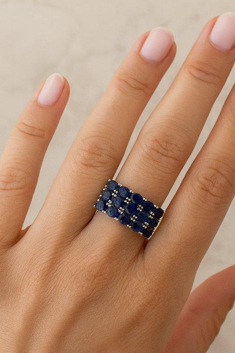 Zonder minimumprijs - Ring Verguld Saffier - 18kt goud, Handtassen en Accessoires, Ringen