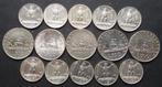 Italië. 500 Lire argento + 5 Lire Aquilotto (15 monete)