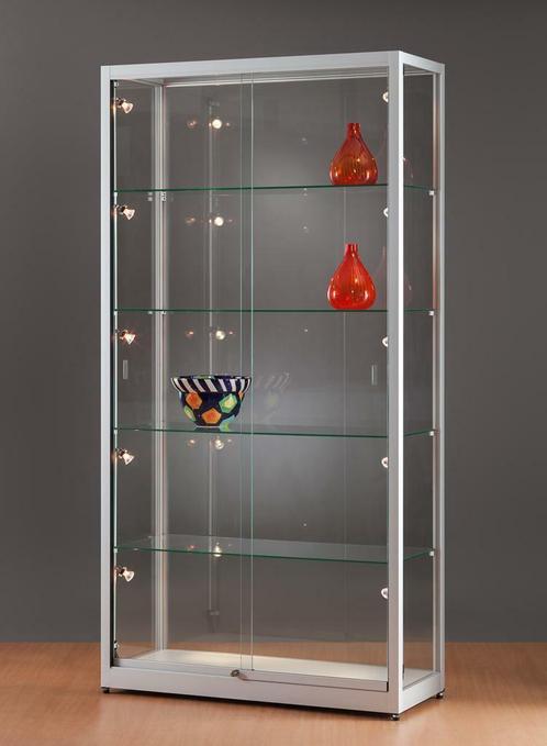 *TIP*  Luxe vitrinekast aluminium 100 cm met schuifdeuren, Zakelijke goederen, Kantoor en Winkelinrichting | Winkel en Inventaris