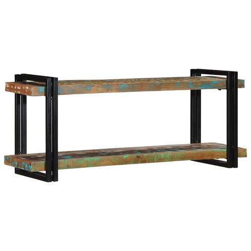 vidaXL Wandschap massief gerecycled hout meerkleurig, Huis en Inrichting, Woonaccessoires | Cd- en Dvd-rekken, Nieuw, Verzenden