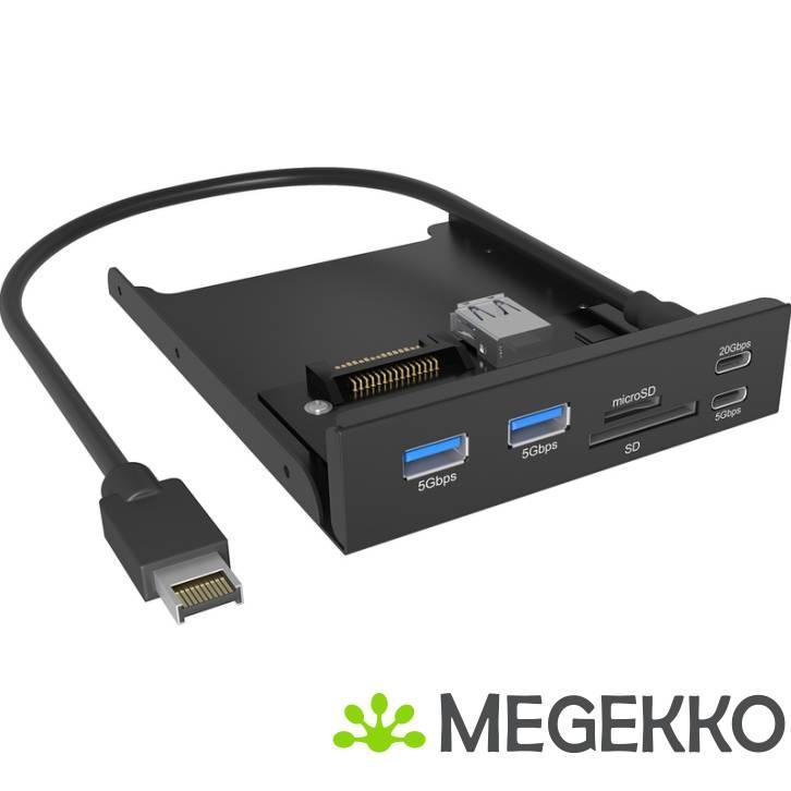 ICY BOX IB-HUB1419-i3 8,89 cm (3.5 ) Zwart, Computers en Software, USB Sticks, Nieuw, Verzenden