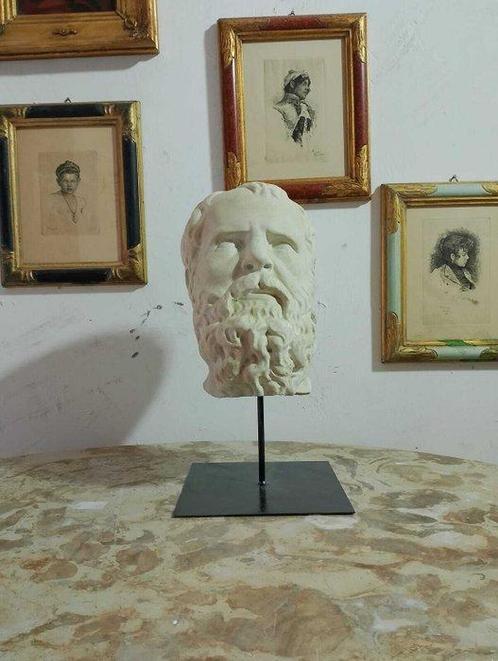 sculptuur, Testa del filosofo Socrate - 40 cm - marmeren, Antiquités & Art, Curiosités & Brocante