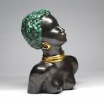 Margit Izsépy - Buste, African Woman - 24 cm - Céramique, Antiek en Kunst