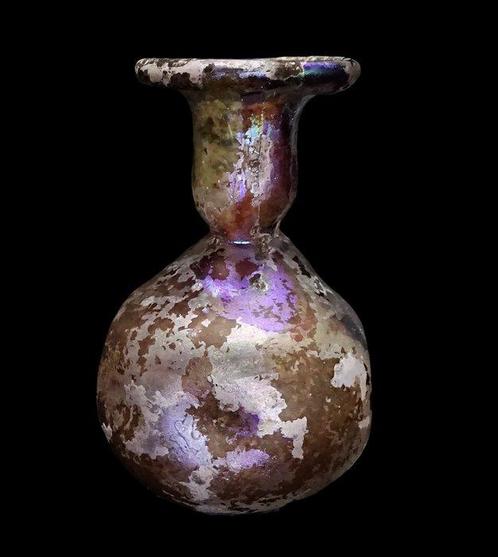 Romain antique - Flacon romain en verre irisé - 2ème / 4ème, Antiek en Kunst, Antiek | Overige Antiek