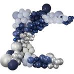 Blauw Zilveren Ballonnenboog XL DIY Set, Hobby & Loisirs créatifs, Articles de fête, Verzenden