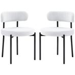 TRUUSK Set van 2 Eetkamerstoelen - Fleece Bekleding - Gestof, Verzenden, Nieuw