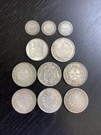 Frankrijk. Lot van 11 zilveren munten (1 Franc tot 20, Postzegels en Munten