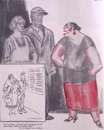 Spotprent over de moraal van de Telegraaf-dame (lijst optie), Antiek en Kunst, Verzenden