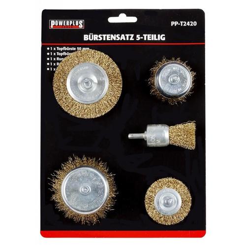 Set van 5 borstels: 2 staalborstels: 50 en 75 mm + 3, Doe-het-zelf en Bouw, Gereedschap | Overige machines, Ophalen of Verzenden