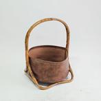 Mand - opbergdoos - Hout, Rattan, Leder -