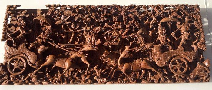 Muurpaneel 80 cm Hout Gesneden Indonesië Bali Epoque, Antiek en Kunst, Kunst | Niet-Westerse kunst