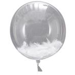 Witte Ballonnen Veren 33cm 3st, Nieuw, Verzenden
