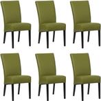 Set van 6 Groene leren landelijke eetkamerstoelen - Toledo, Huis en Inrichting, Stoelen, Nieuw, Vijf, Zes of meer stoelen, Landelijk