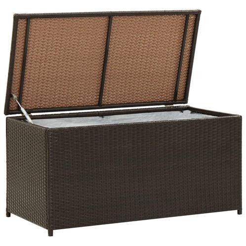 vidaXL Tuinbox 100x50x50 cm poly rattan bruin, Tuin en Terras, Bergingen en Tuinkasten, Nieuw, Verzenden