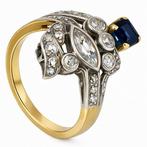 Zonder minimumprijs - Cocktailring - 18 karaat Zilver, Geel